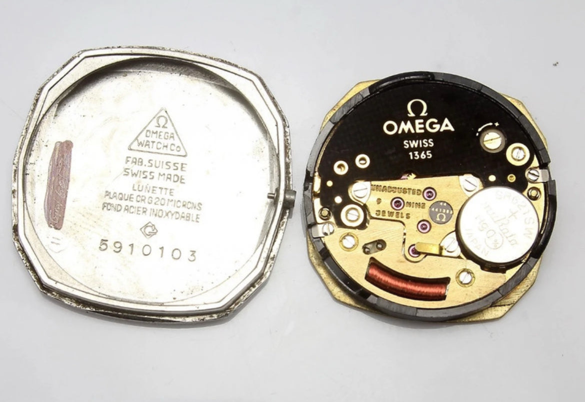 1980 Omega De Ville 1365 Gold Plated Tank Vintage