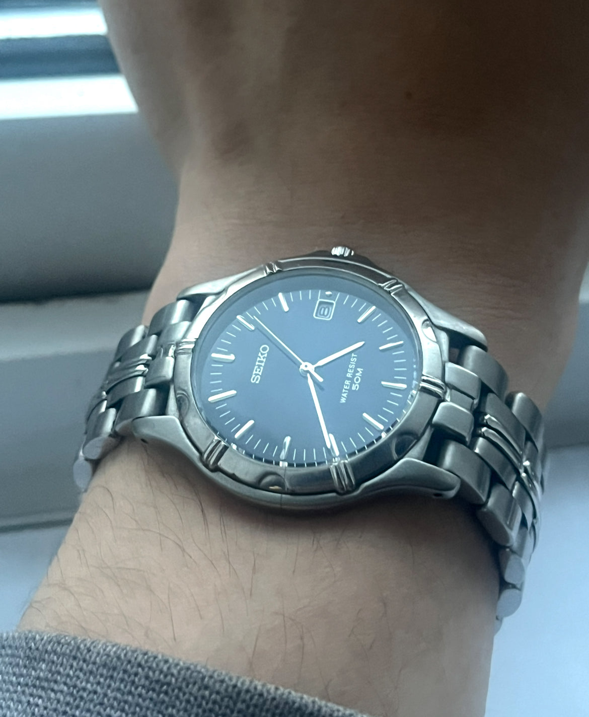 Seiko 7N32-0120 Vintage Blue-Silver From 1990