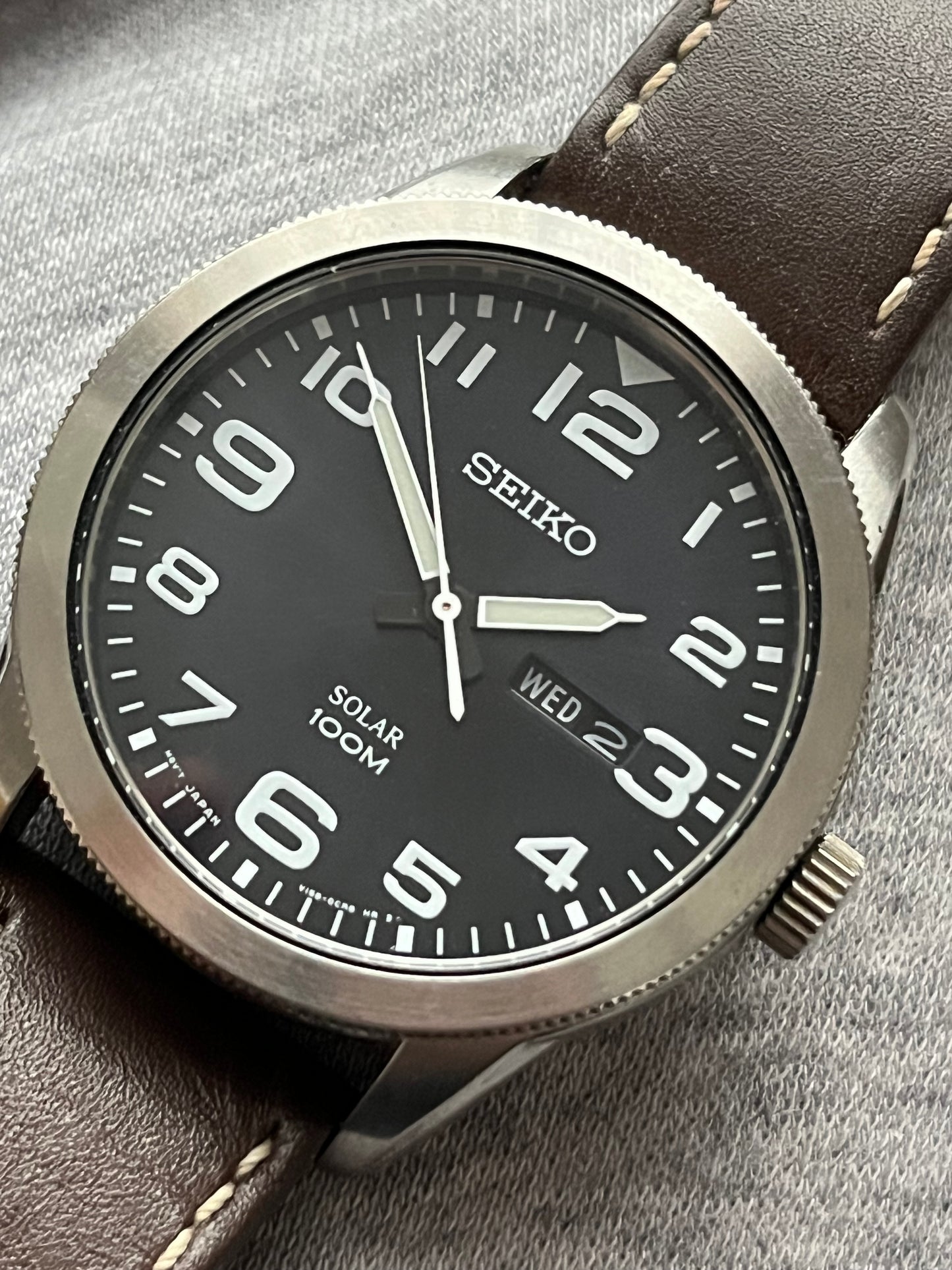 Seiko Solar Day Date Military
