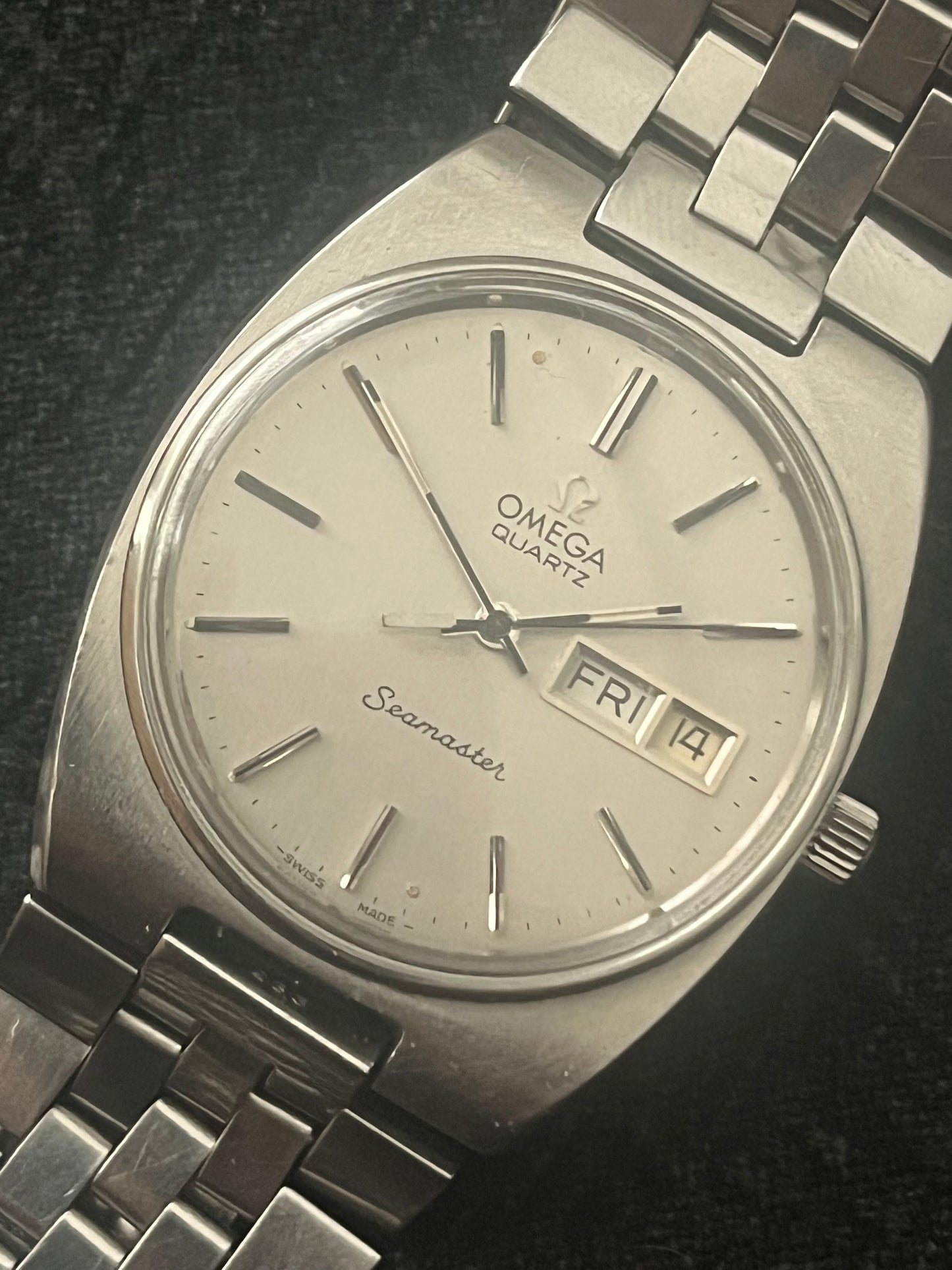 1977 Omega Seamaster Day Date 1345 Silver-Black