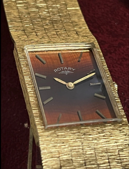 Rotary Tiger Eye 1970s BarkEffect Mechanical Watch