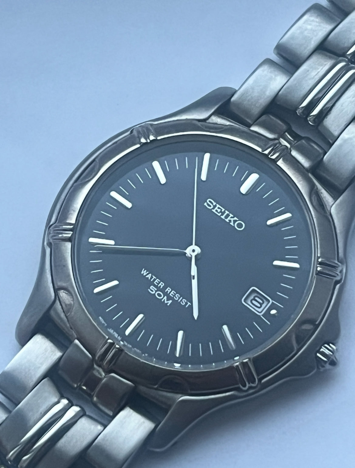 Seiko 7N32-0120 Vintage Blue-Silver From 1990