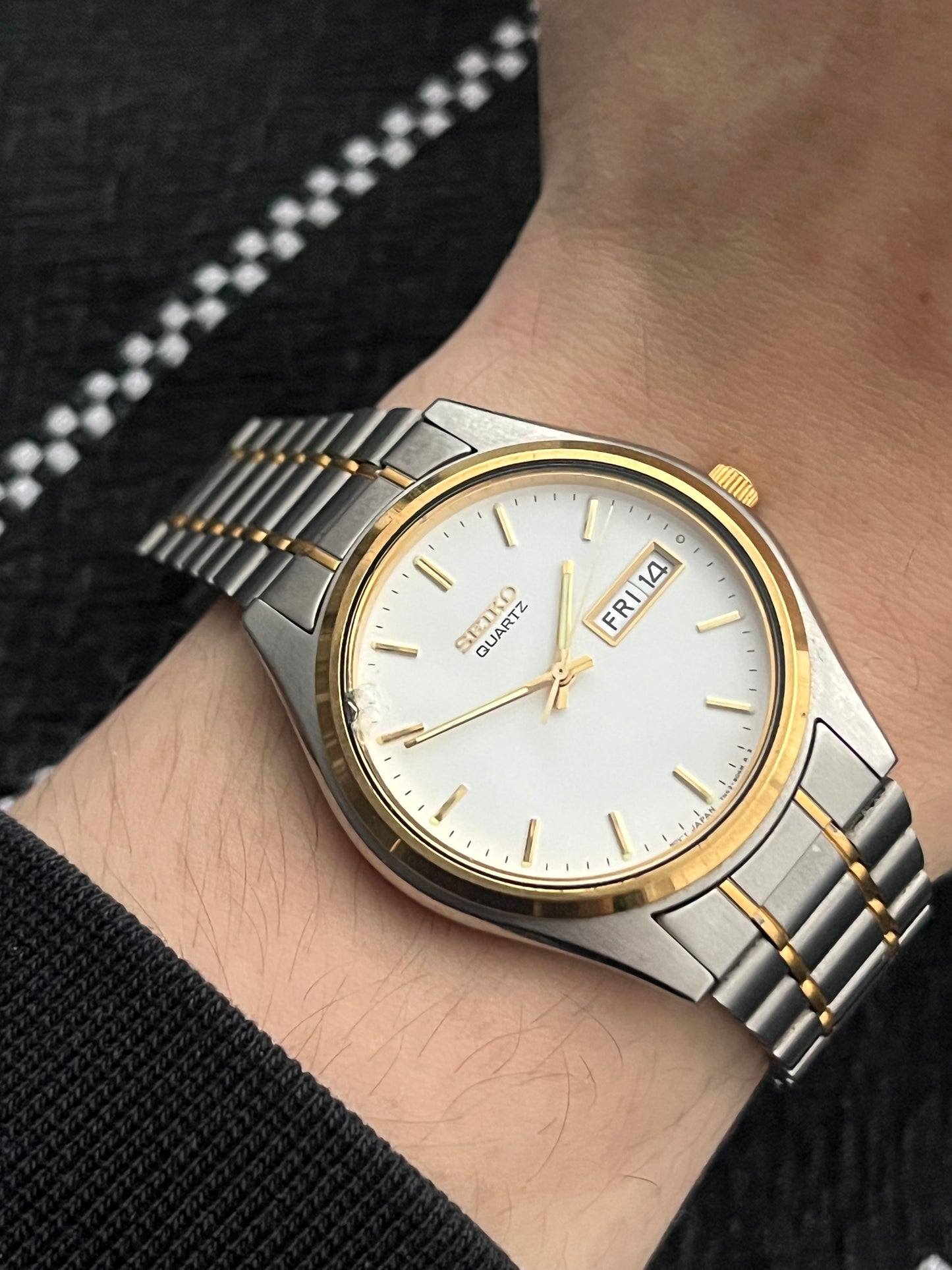 Seiko Day Date Silver-Gold 7N43-9011 From 1995