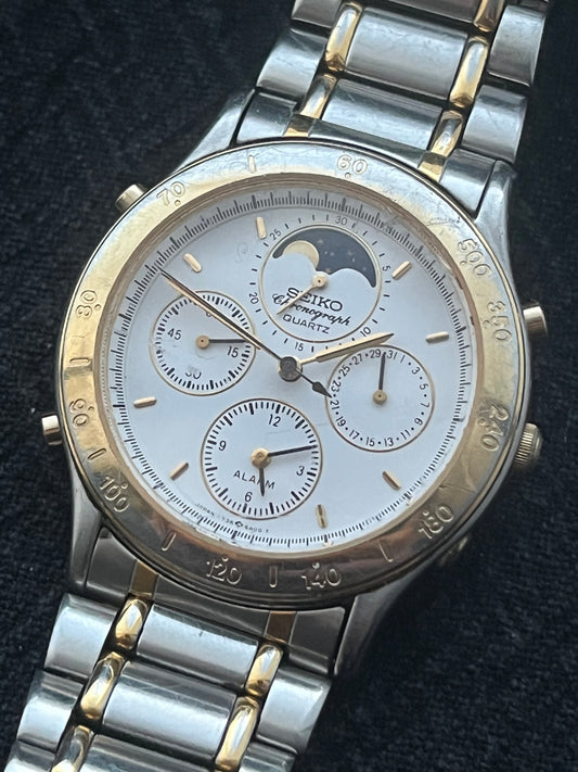 Seiko Moon Phase Chronograph 7T36-6A3A