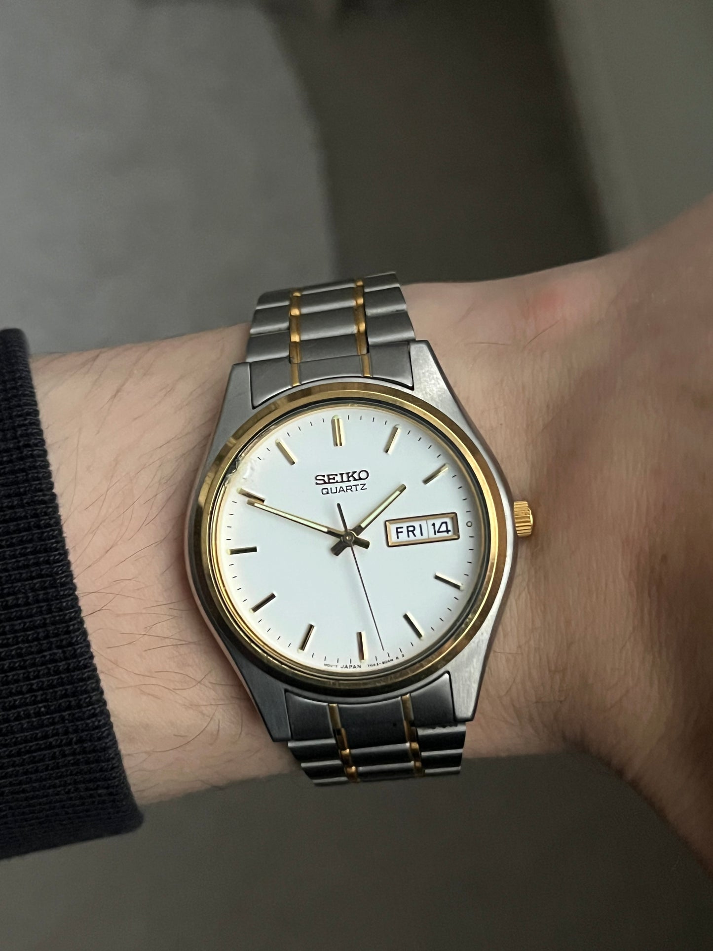 Seiko Day Date Silver-Gold 7N43-9011 From 1995