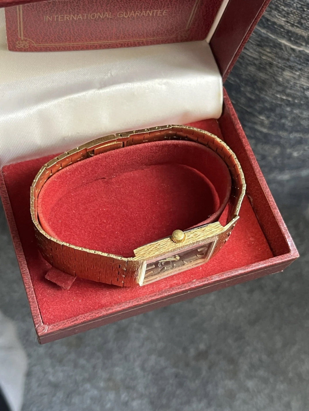 Rotary Tiger Eye 1970s BarkEffect Mechanical Watch