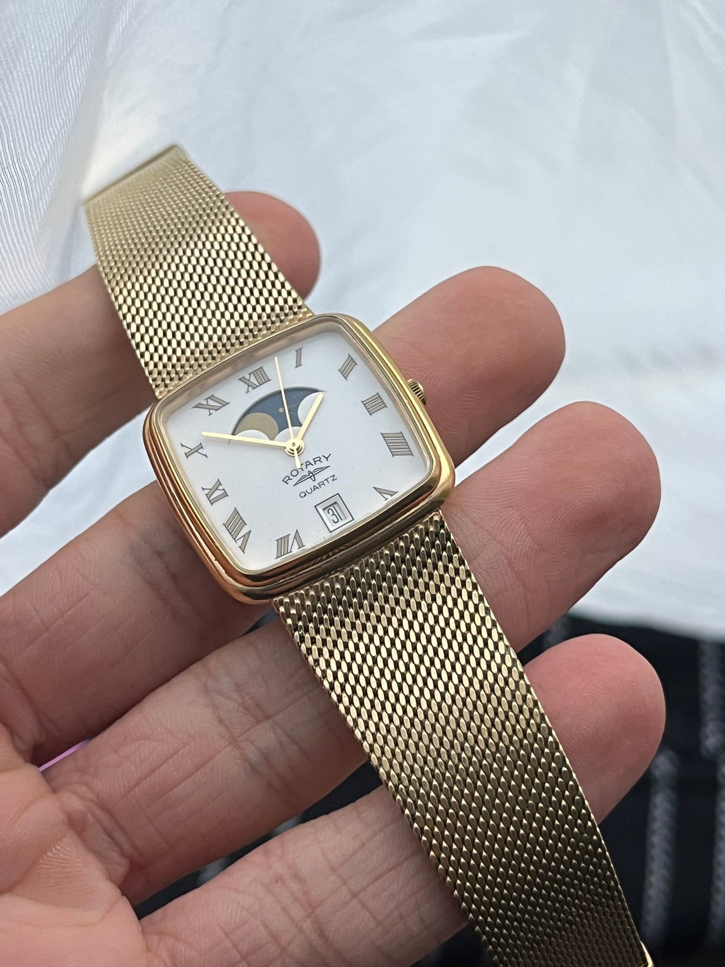 Rotary MoonPhase Tank Swiss Made Boxed