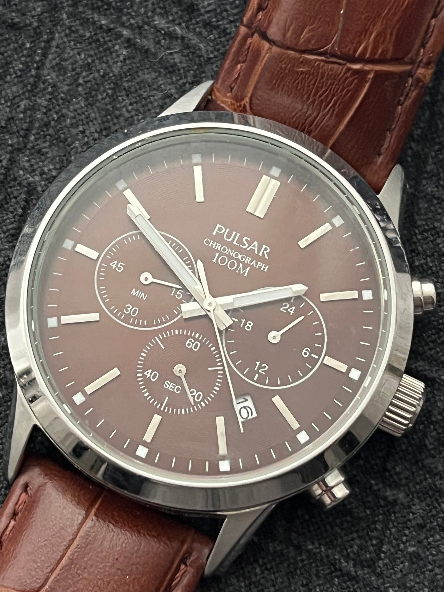Pulsar (Seiko) Chronograph Silver-Brown