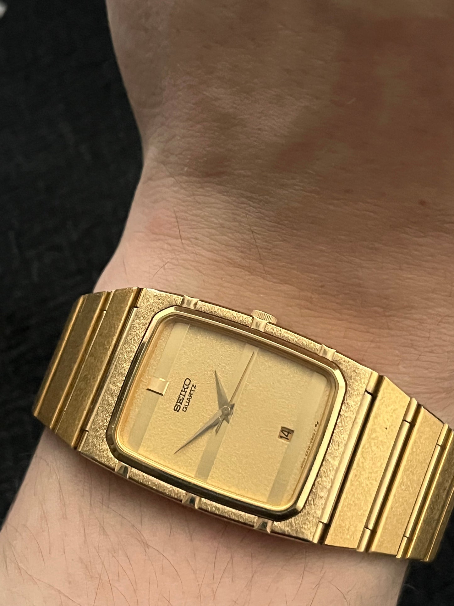 Seiko Tank Vintage Dress Watch Gold Plated 2A32-5160