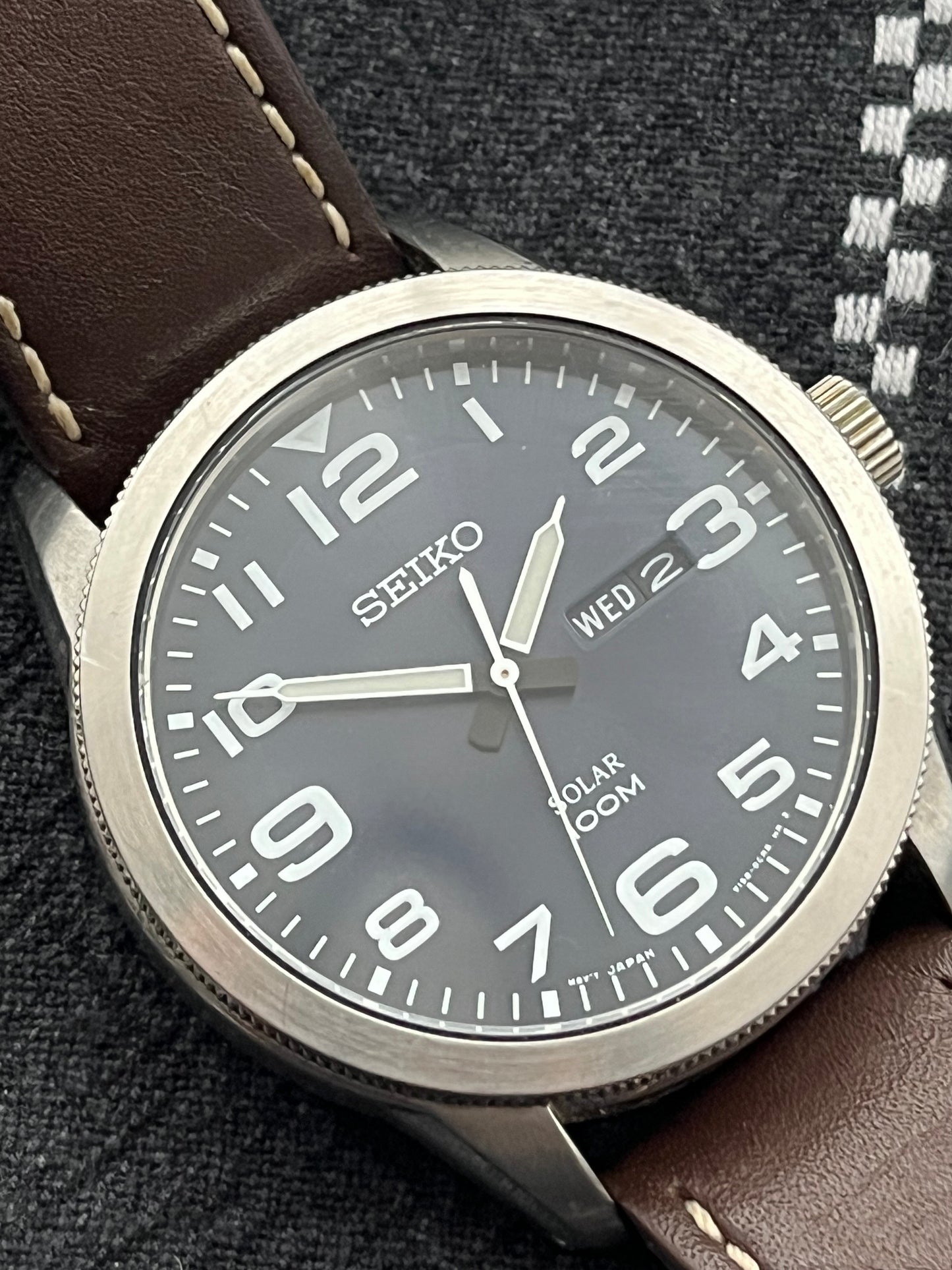 Seiko Solar Day Date Military