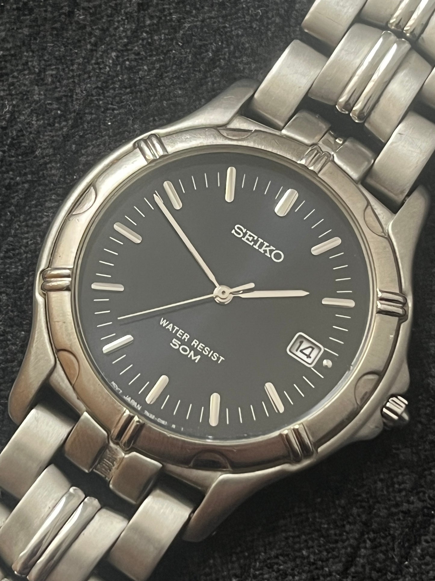Seiko 7N32-0120 Vintage Blue-Silver From 1990