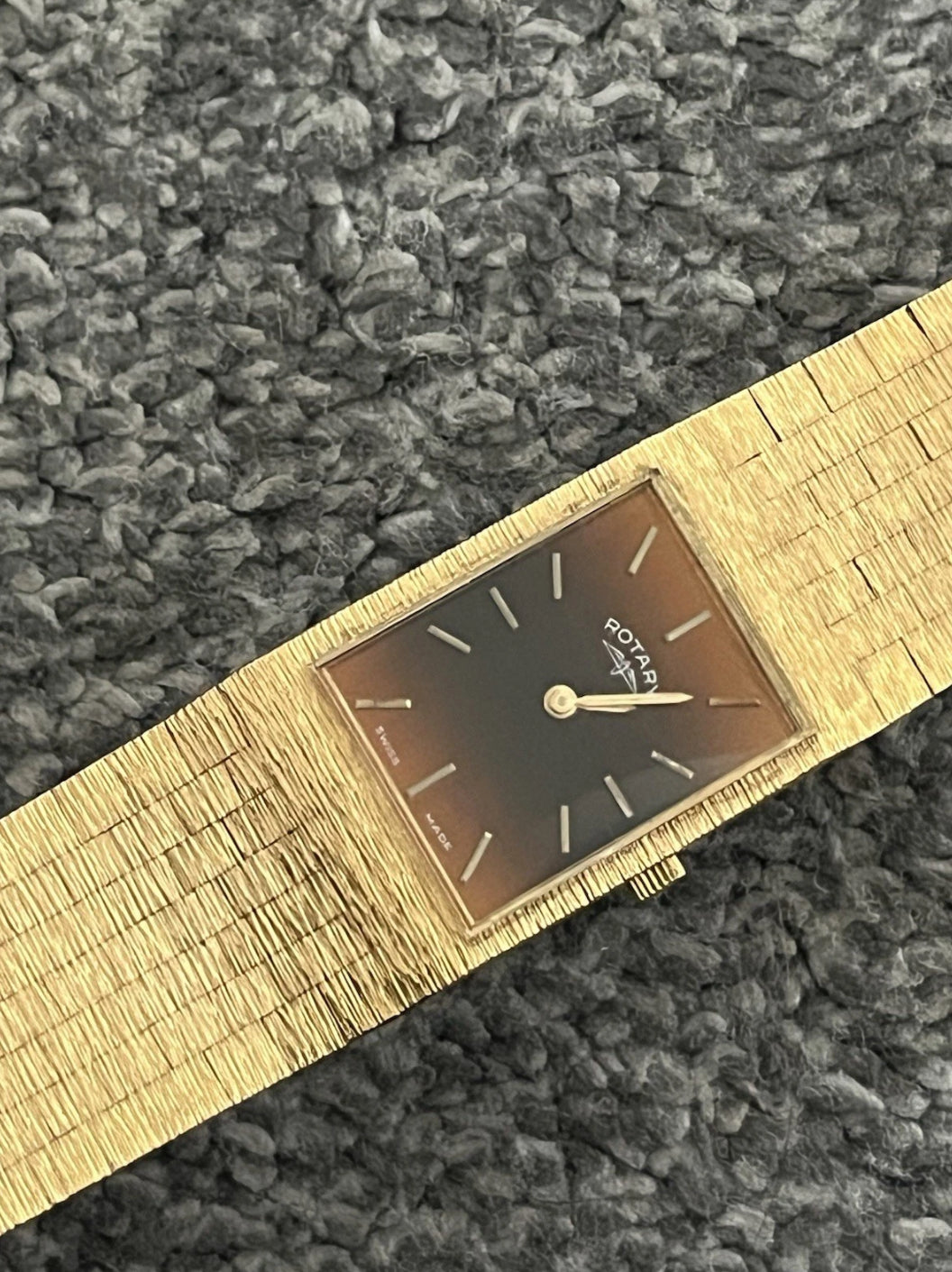 Rotary Tiger Eye 1970s BarkEffect Mechanical Watch