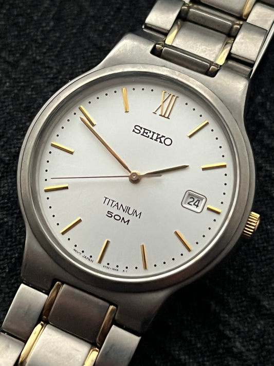 Seiko Titanium Silver-Gold V732-0S30