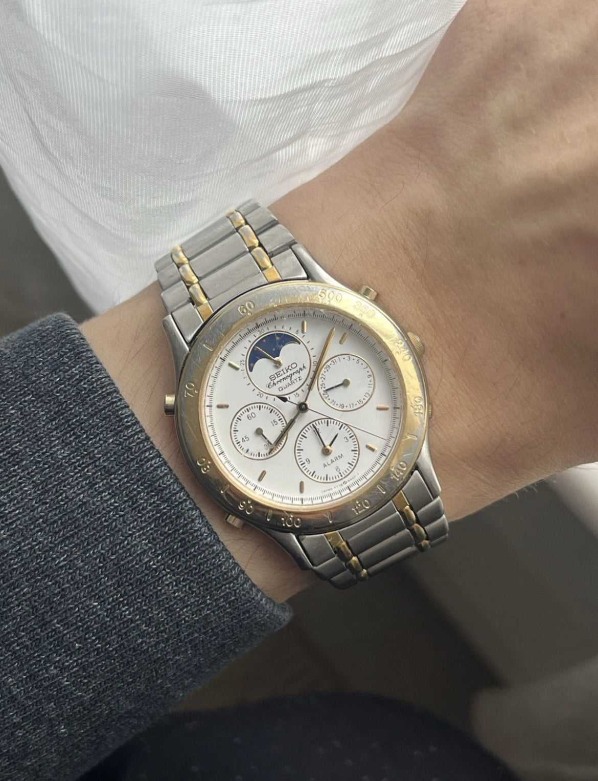 Seiko Moon Phase Chronograph 7T36-6A3A