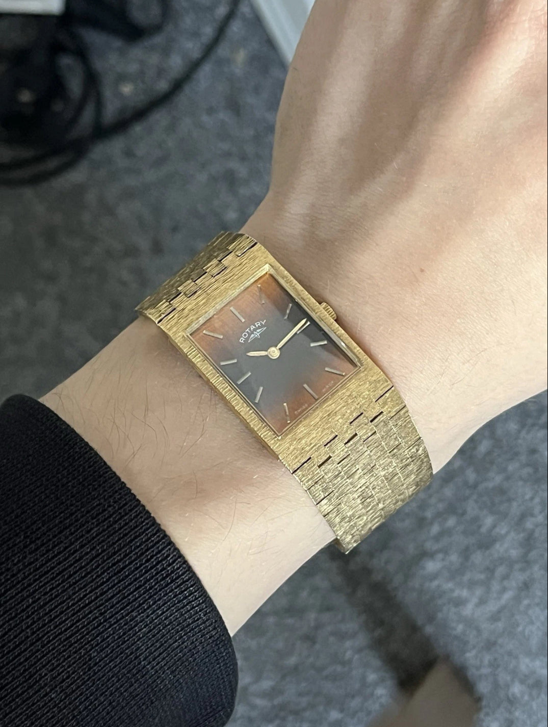 Rotary Tiger Eye 1970s BarkEffect Mechanical Watch