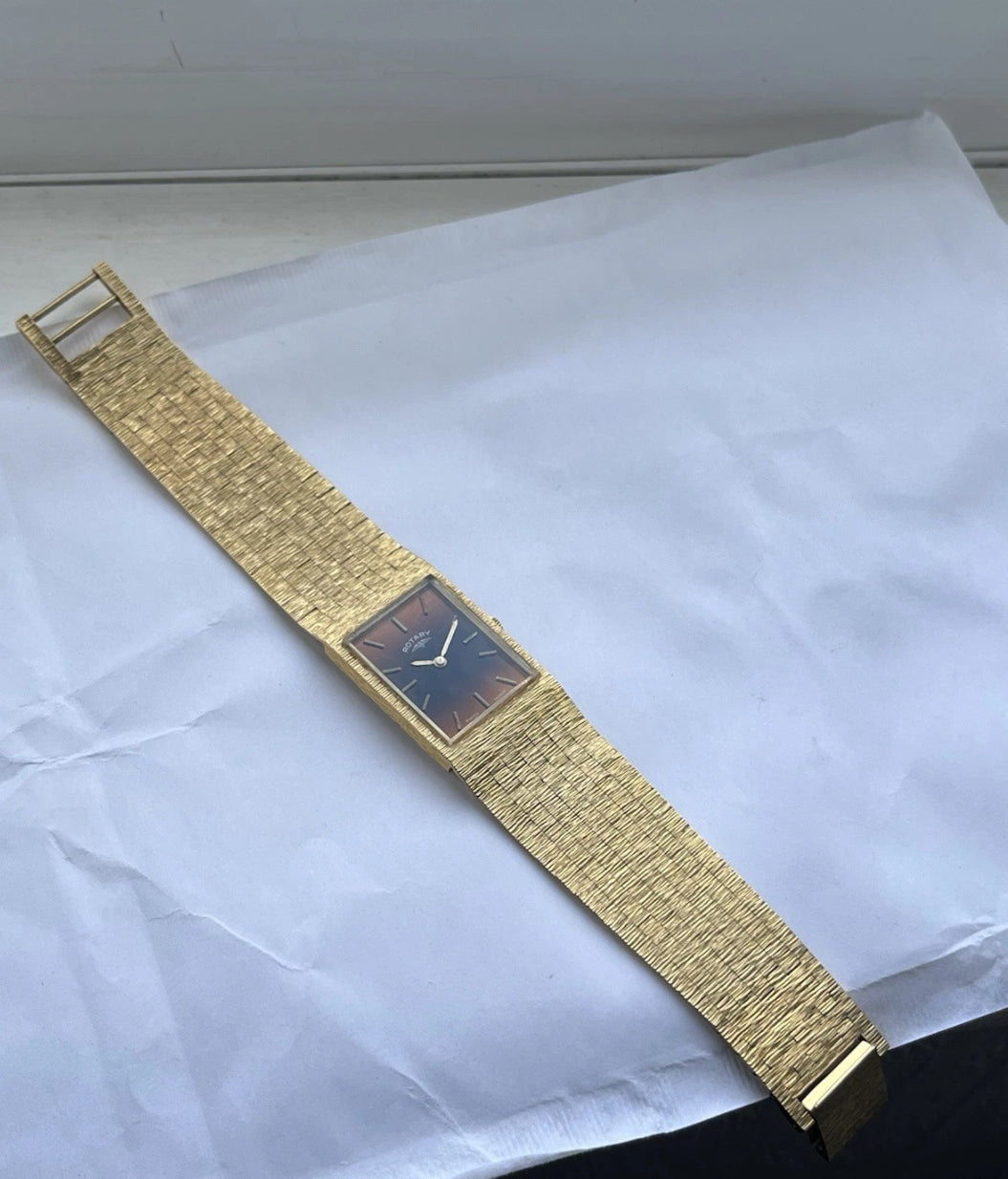 Rotary Tiger Eye 1970s BarkEffect Mechanical Watch