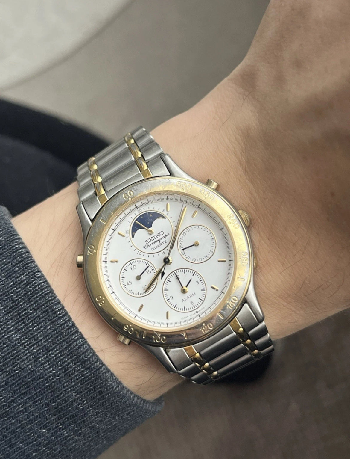 Seiko Moon Phase Chronograph 7T36-6A3A