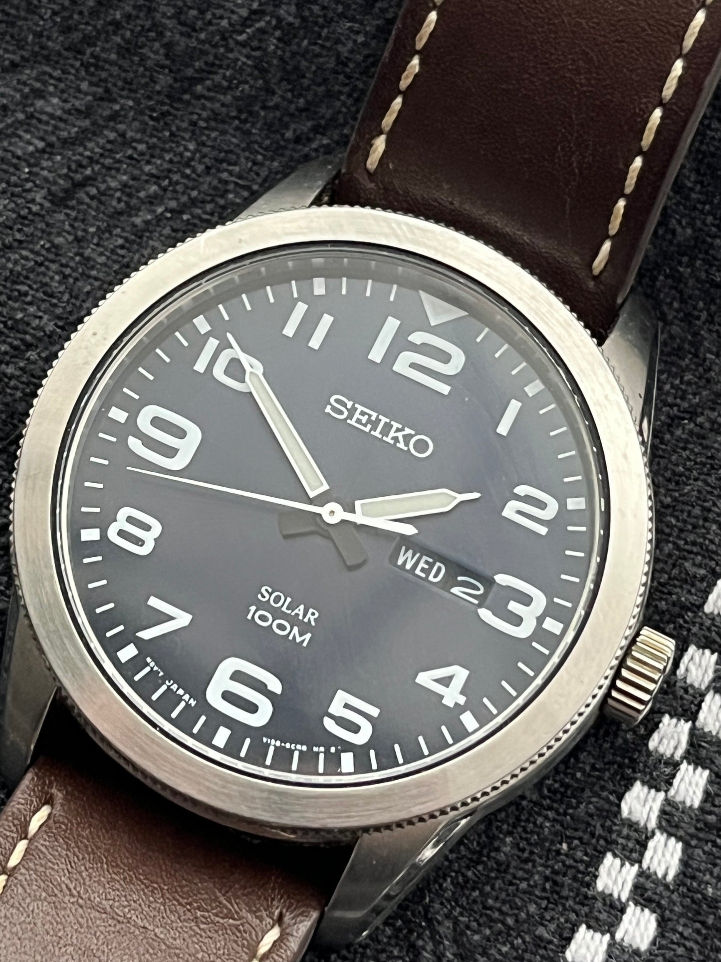 Seiko Solar Day Date Military