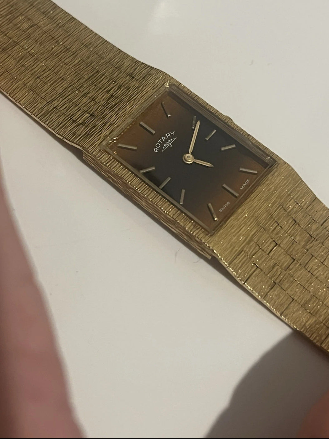 Rotary Tiger Eye 1970s BarkEffect Mechanical Watch